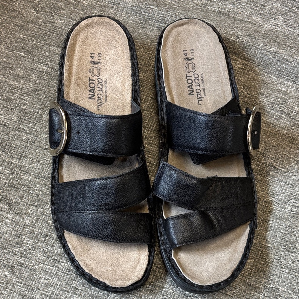 Naot Black Double Strap Sandals